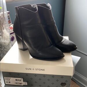 Sun + Stone Women's Black Ankle Boots
